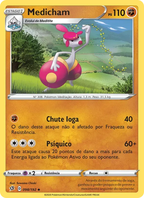 Medicham — Rixa Rebelde 98 Portuguese Pokémon card