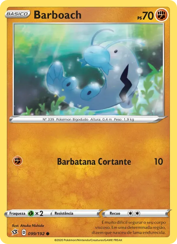 Barboach — Rixa Rebelde 99 Portuguese Pokémon card