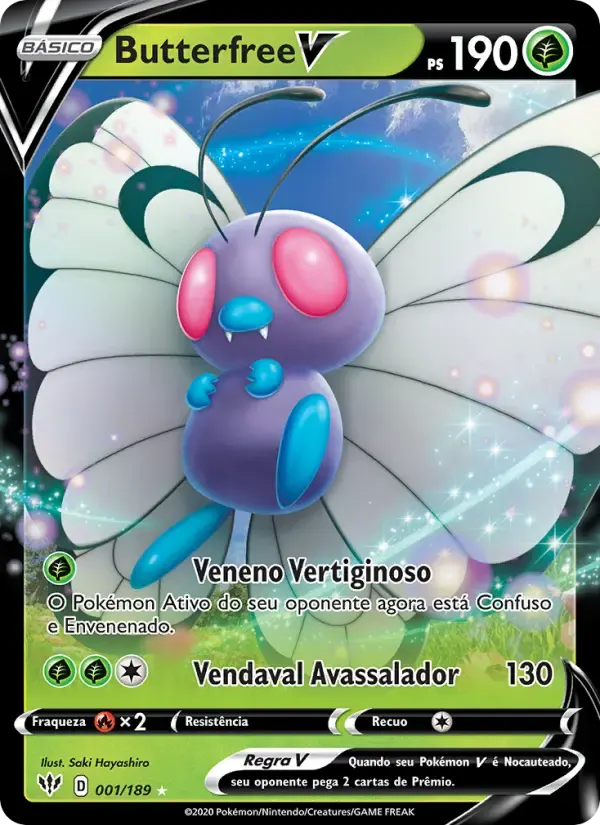 Butterfree V — Escuridão Incandescente 1 Portuguese Pokémon card