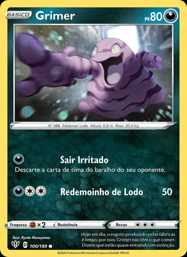 Grimer — Escuridão Incandescente 100 Portuguese Pokémon card