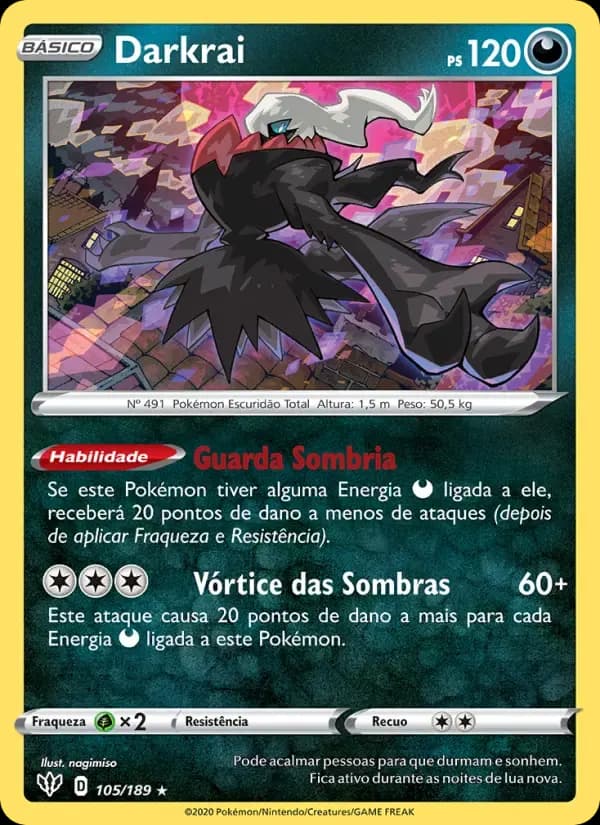 Darkrai — Escuridão Incandescente 105 Portuguese Pokémon card