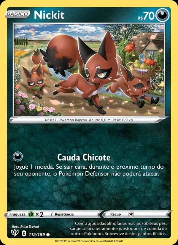 Nickit — Escuridão Incandescente 112 Portuguese Pokémon card