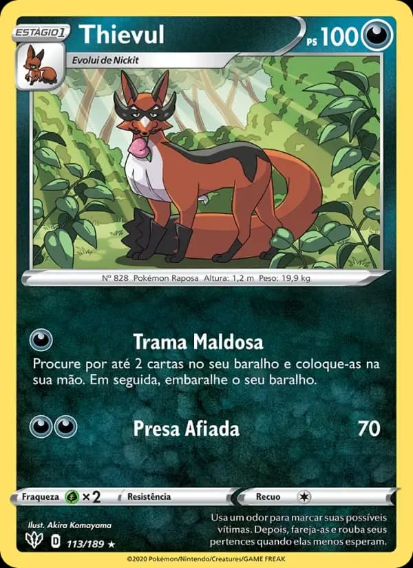 Thievul — Escuridão Incandescente 113 Portuguese Pokémon card