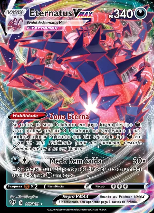 Eternatus VMAX — Escuridão Incandescente 117 Portuguese Pokémon card