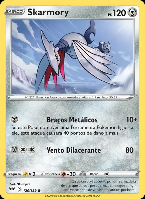 Skarmory — Escuridão Incandescente 120 Portuguese Pokémon card