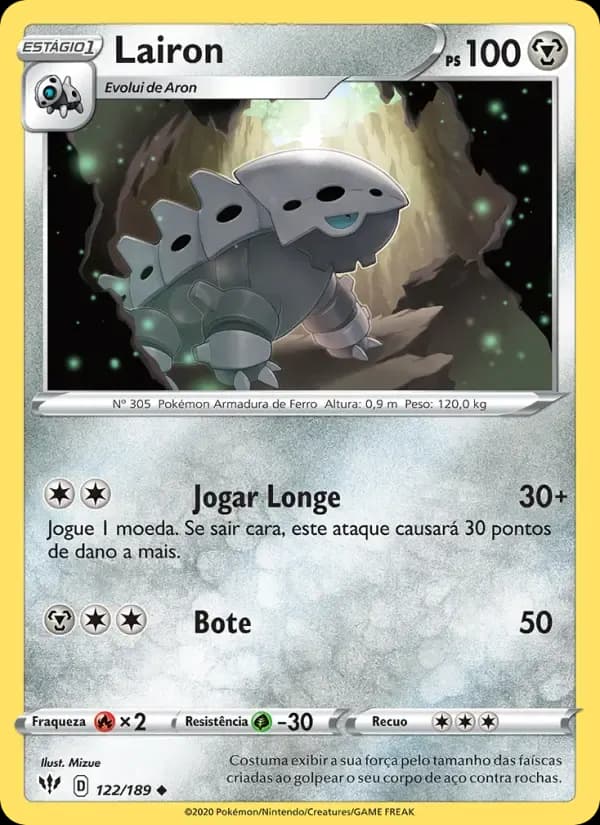 Lairon — Escuridão Incandescente 122 Portuguese Pokémon card