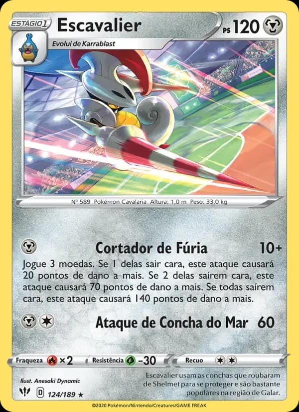 Escavalier — Escuridão Incandescente 124 Portuguese Pokémon card