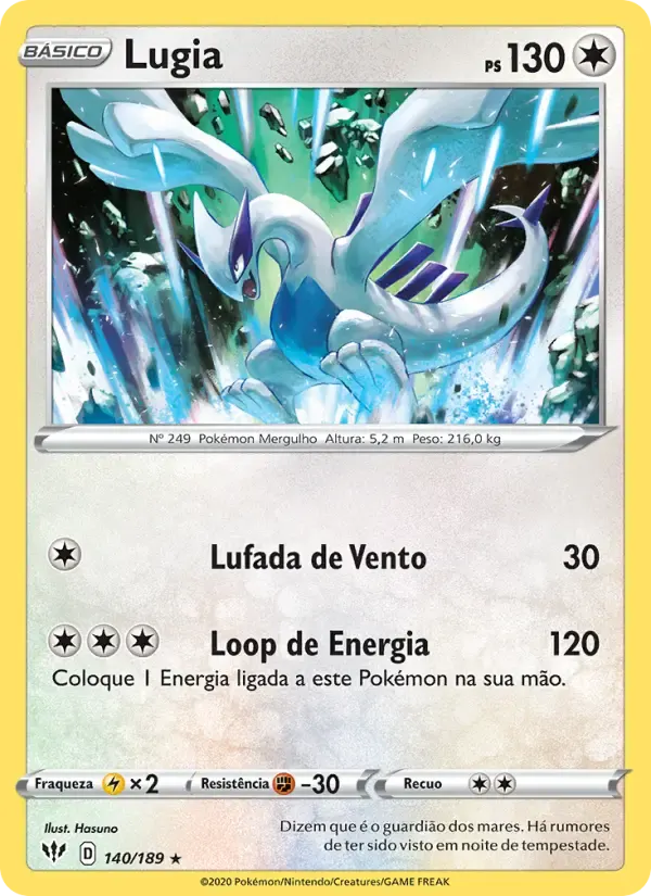 Lugia — Escuridão Incandescente 140 Portuguese Pokémon card
