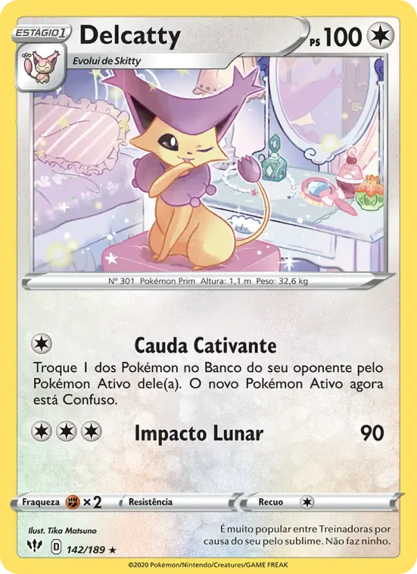 Delcatty — Escuridão Incandescente 142 Portuguese Pokémon card