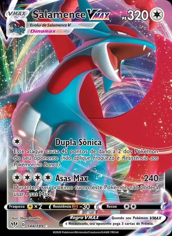 Salamence VMAX — Escuridão Incandescente 144 Portuguese Pokémon card