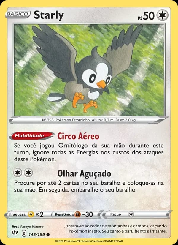 Starly — Escuridão Incandescente 145 Portuguese Pokémon card