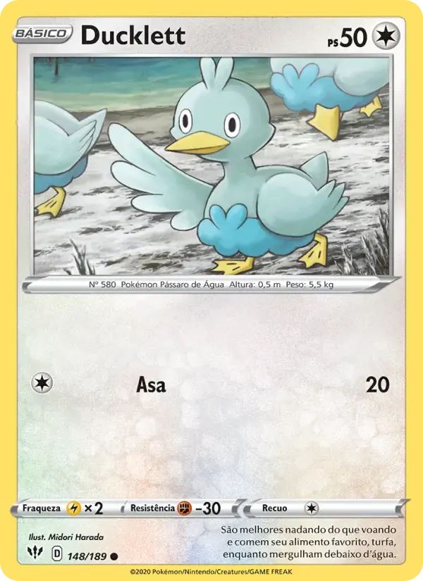 Ducklett — Escuridão Incandescente 148 Portuguese Pokémon card