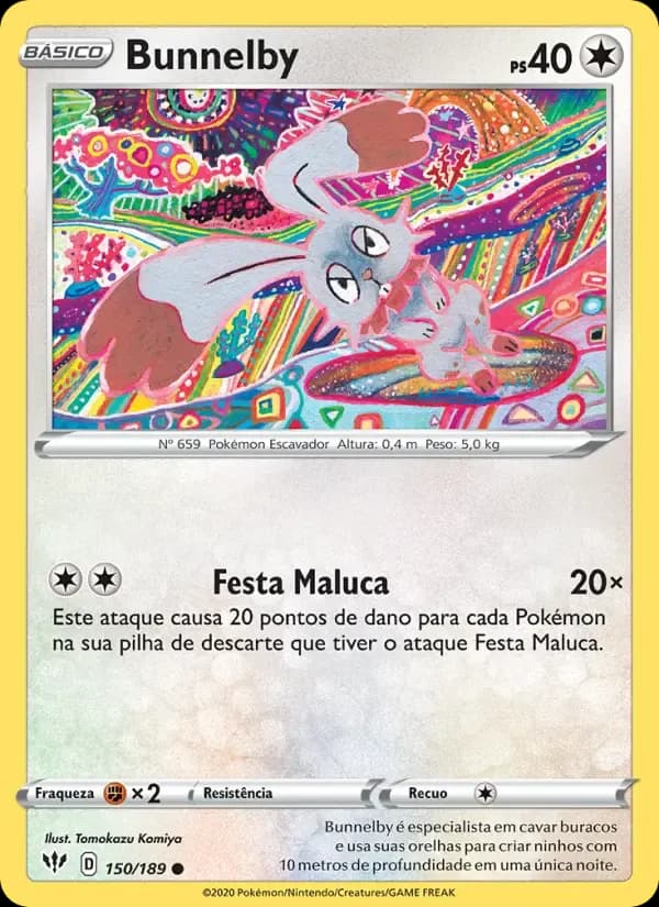 Bunnelby — Escuridão Incandescente 150 Portuguese Pokémon card
