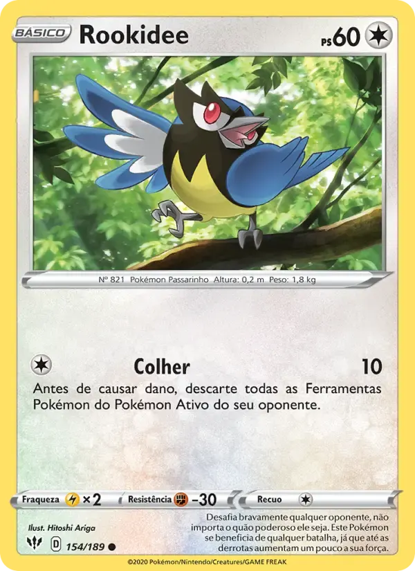 Rookidee — Escuridão Incandescente 154 Portuguese Pokémon card