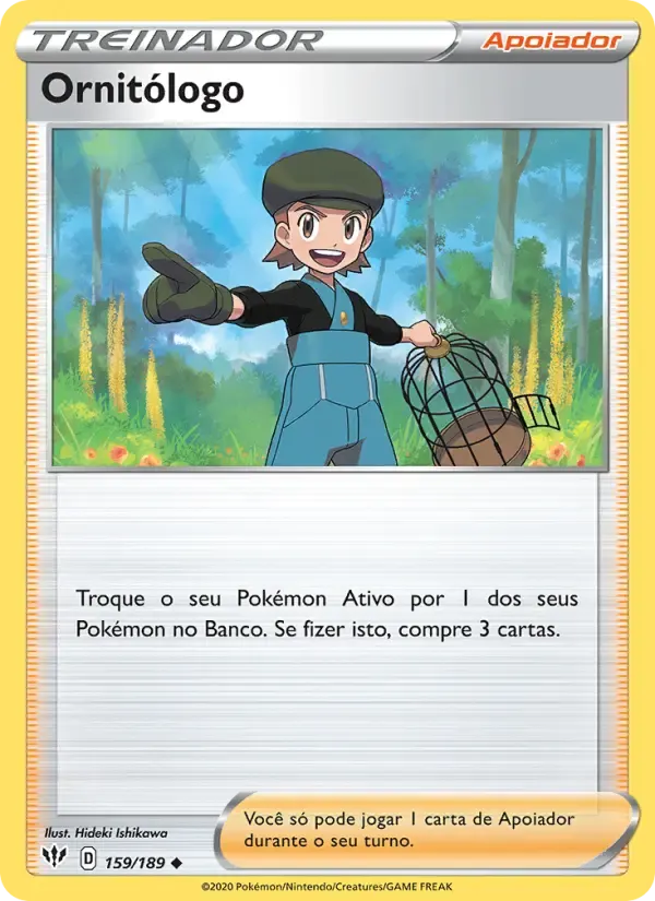 Ornitólogo — Escuridão Incandescente 159 Portuguese Pokémon card