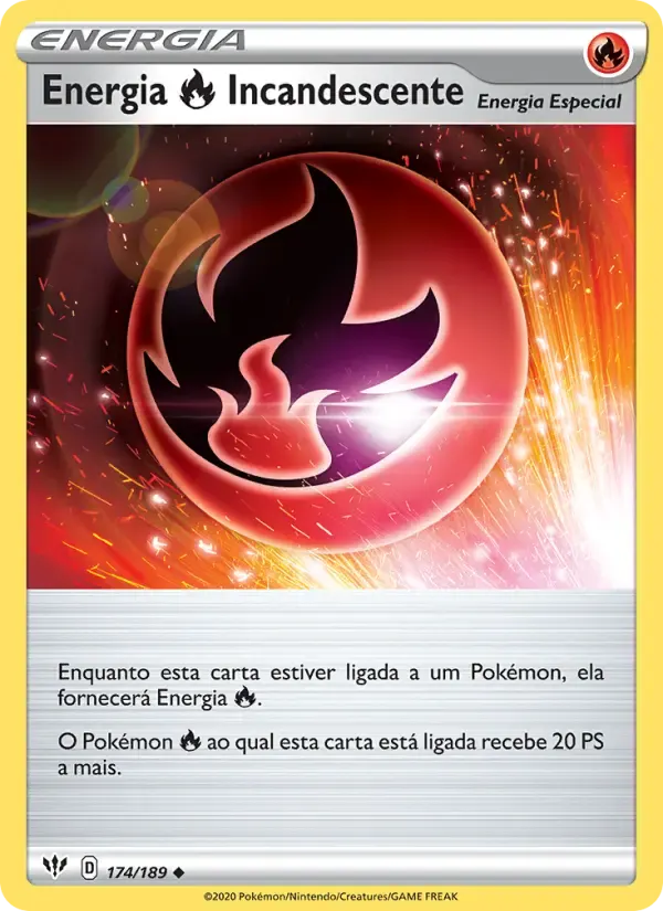 Energia Fire Incandescente — Escuridão Incandescente 174 Portuguese Pokémon card