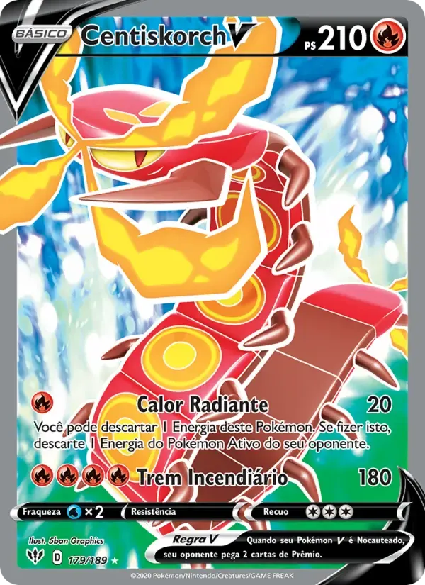 Centiskorch V — Escuridão Incandescente 179 Portuguese Pokémon card