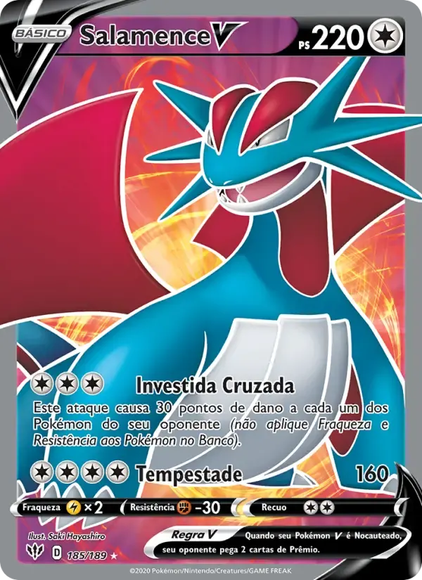 Salamence V — Escuridão Incandescente 185 Portuguese Pokémon card