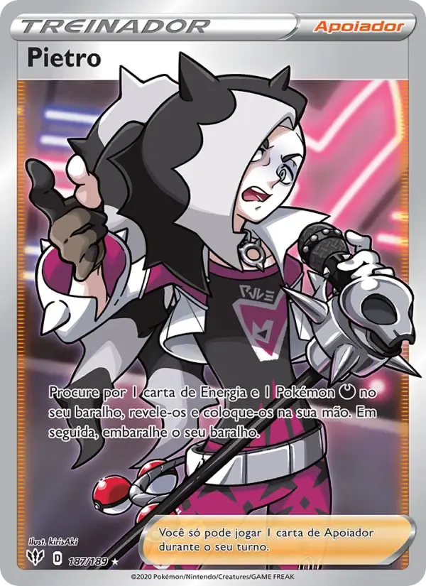 Pietro — Escuridão Incandescente 187 Portuguese Pokémon card