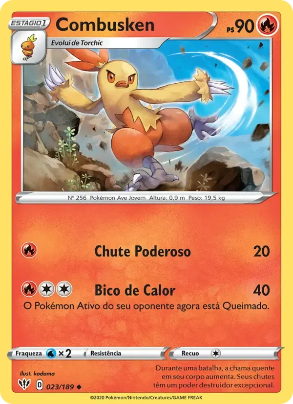 Combusken — Escuridão Incandescente 23 Portuguese Pokémon card