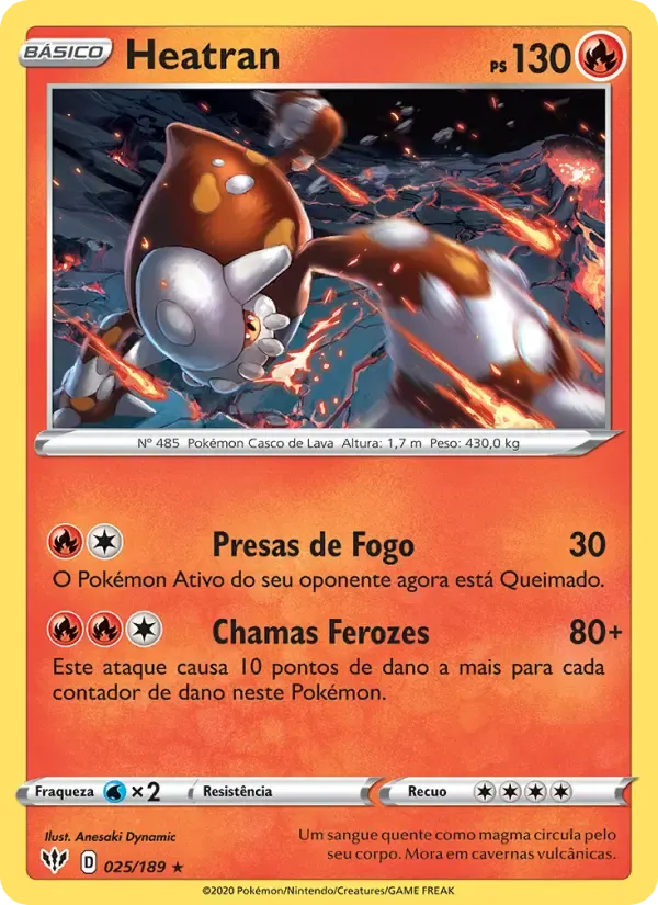 Heatran — Escuridão Incandescente 25 Portuguese Pokémon card