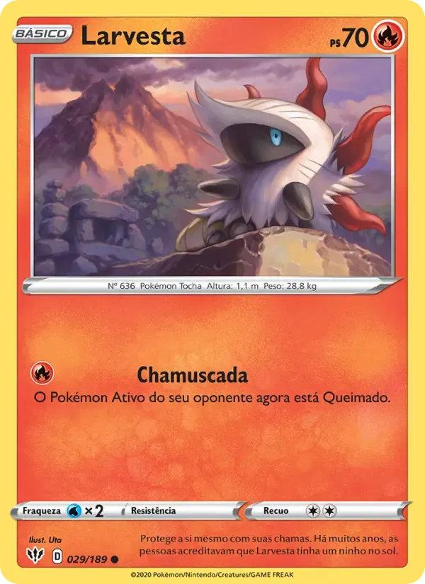 Larvesta — Escuridão Incandescente 29 Portuguese Pokémon card
