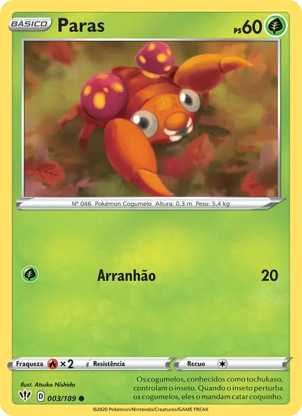 Paras — Escuridão Incandescente 3 Portuguese Pokémon card