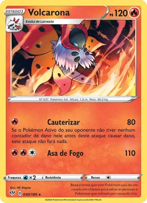 Volcarona — Escuridão Incandescente 30 Portuguese Pokémon card