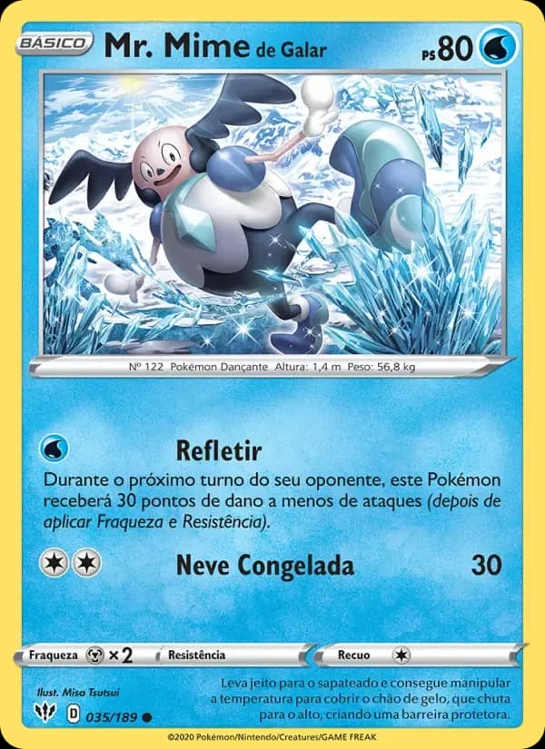 Mr. Mime de Galar — Escuridão Incandescente 35 Portuguese Pokémon card