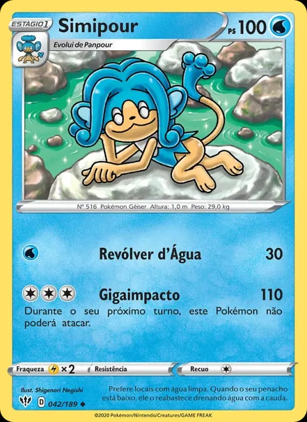 Simipour — Escuridão Incandescente 42 Portuguese Pokémon card