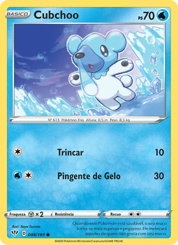 Cubchoo — Escuridão Incandescente 48 Portuguese Pokémon card