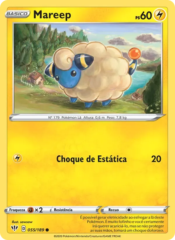 Mareep — Escuridão Incandescente 55 Portuguese Pokémon card