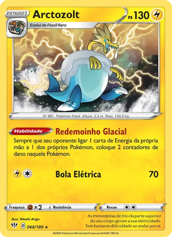 Arctozolt — Escuridão Incandescente 66 Portuguese Pokémon card