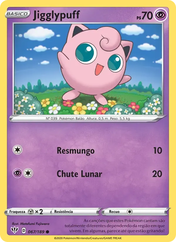 Jigglypuff — Escuridão Incandescente 67 Portuguese Pokémon card