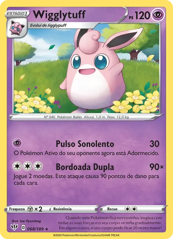 Wigglytuff — Escuridão Incandescente 68 Portuguese Pokémon card