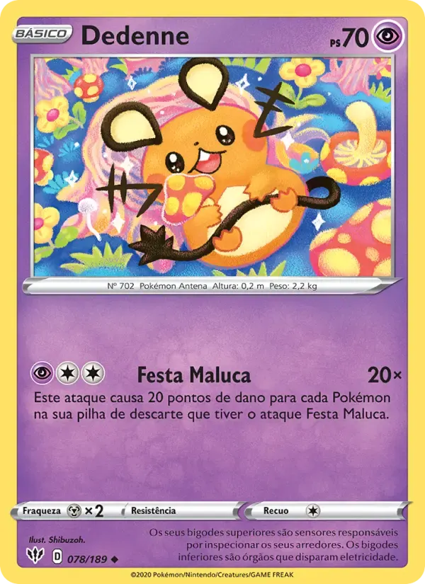 Dedenne — Escuridão Incandescente 78 Portuguese Pokémon card