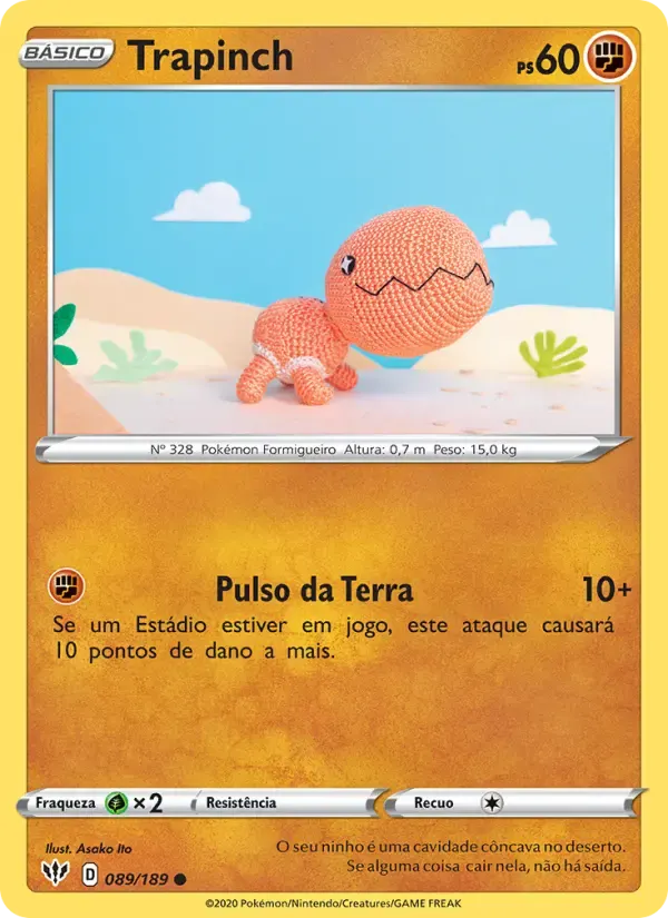 Trapinch — Escuridão Incandescente 89 Portuguese Pokémon card