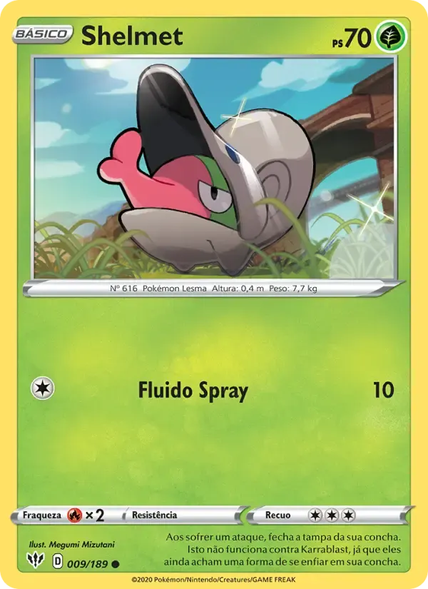 Shelmet — Escuridão Incandescente 9 Portuguese Pokémon card