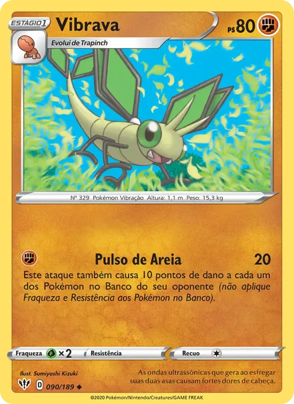 Vibrava — Escuridão Incandescente 90 Portuguese Pokémon card