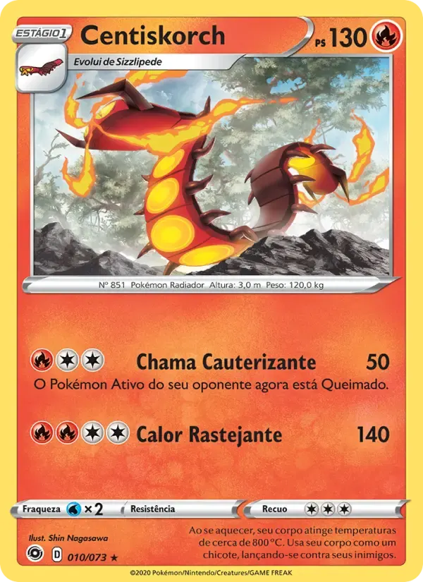 Centiskorch — Caminho do Campeão 10 Portuguese Pokémon card