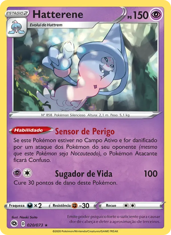Hatterene — Caminho do Campeão 20 Portuguese Pokémon card