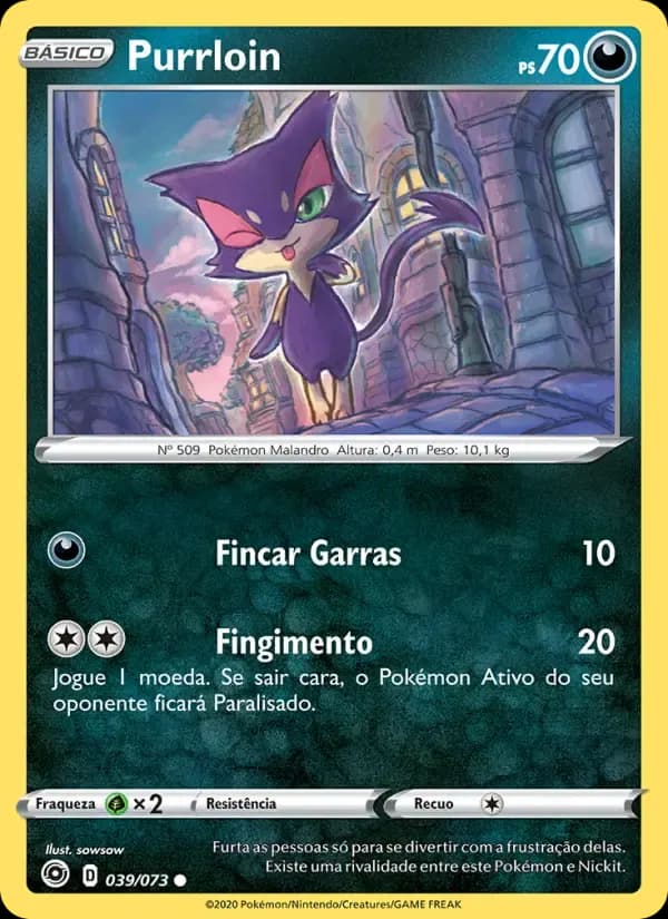 Purrloin — Caminho do Campeão 39 Portuguese Pokémon card
