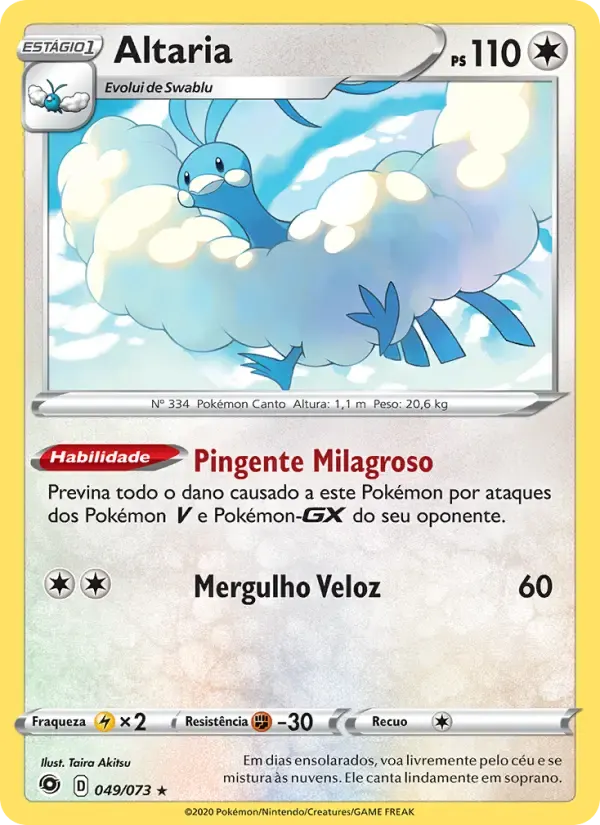 Altaria — Caminho do Campeão 49 Portuguese Pokémon card