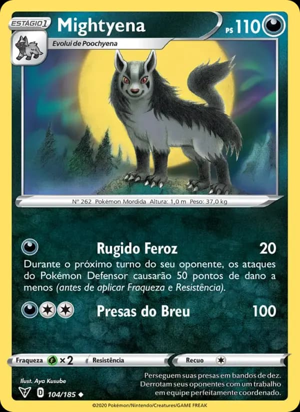 Mightyena — Voltagem Vívida 104 Portuguese Pokémon card
