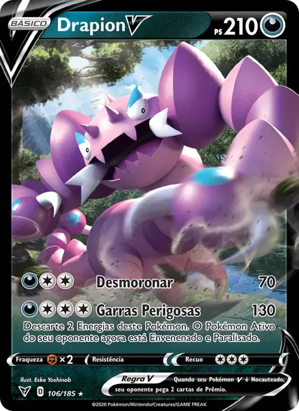 Drapion V — Voltagem Vívida 106 Portuguese Pokémon card