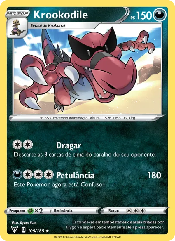 Krookodile — Voltagem Vívida 109 Portuguese Pokémon card