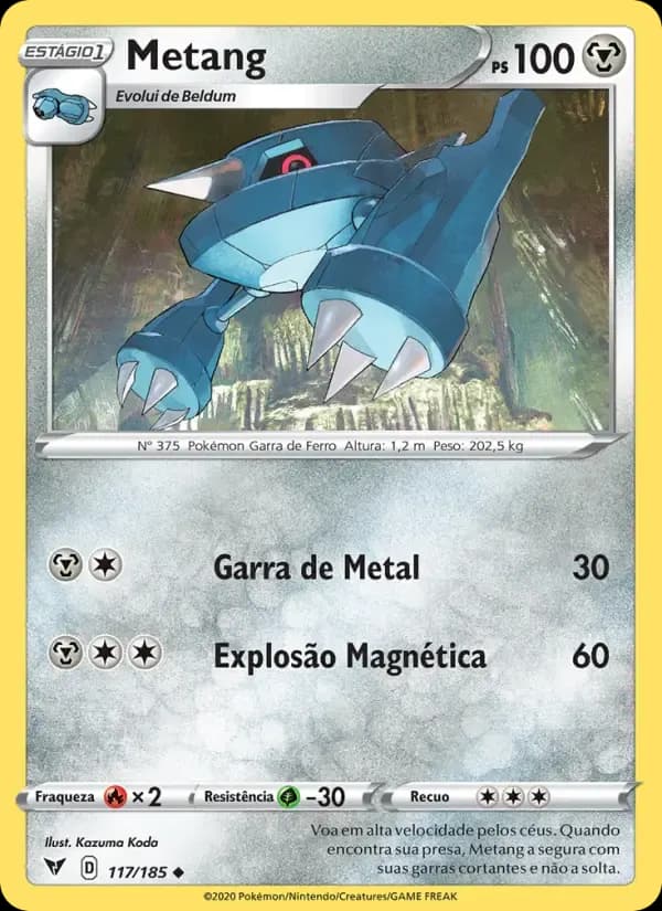 Metang — Voltagem Vívida 117 Portuguese Pokémon card