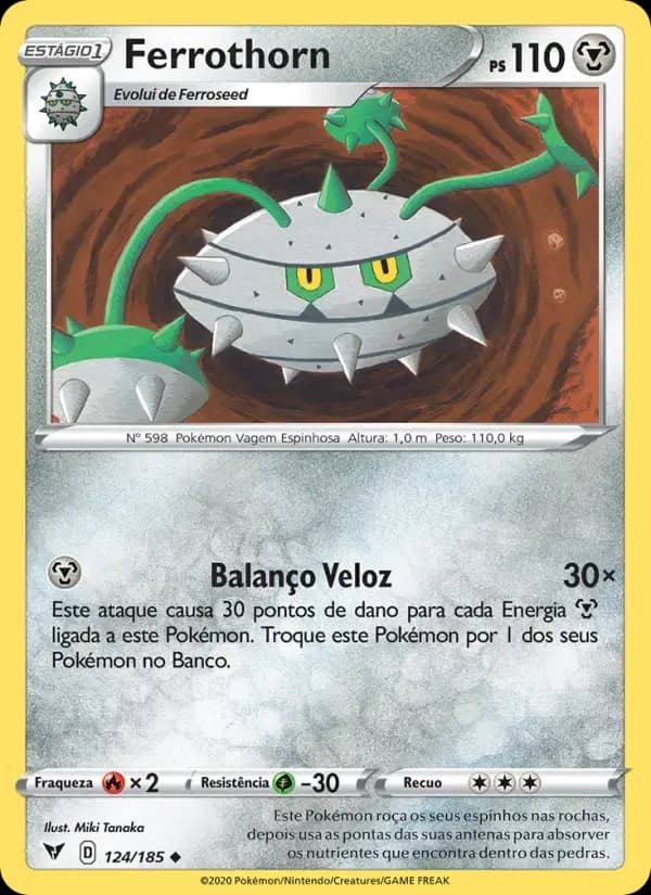 Ferrothorn — Voltagem Vívida 124 Portuguese Pokémon card
