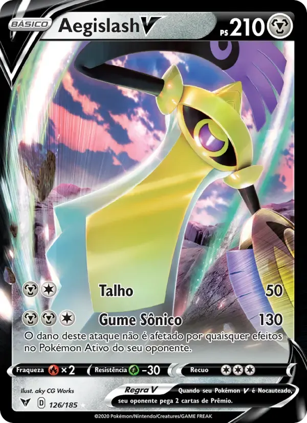 Aegislash V — Voltagem Vívida 126 Portuguese Pokémon card