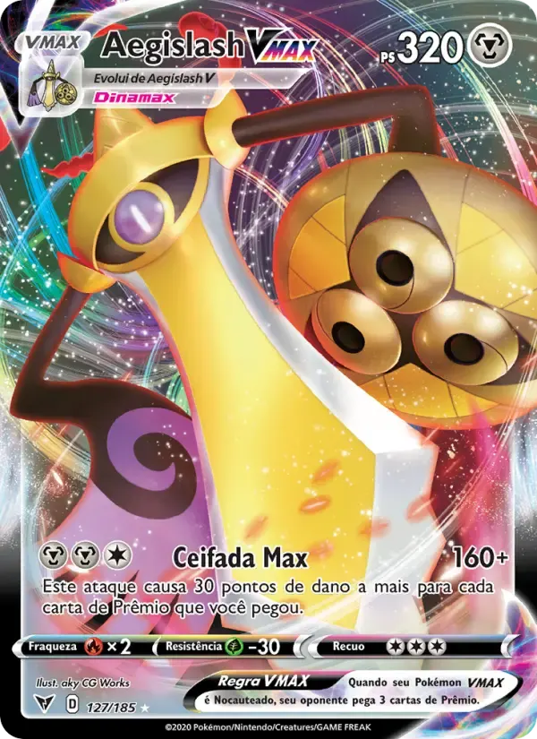 Aegislash VMAX — Voltagem Vívida 127 Portuguese Pokémon card